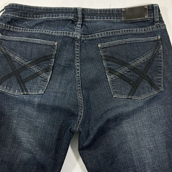 Kenneth Cole New York Men’s Straight Dark Blue Denim Jeans Smou9718 Size 34X30 - Picture 3 of 14